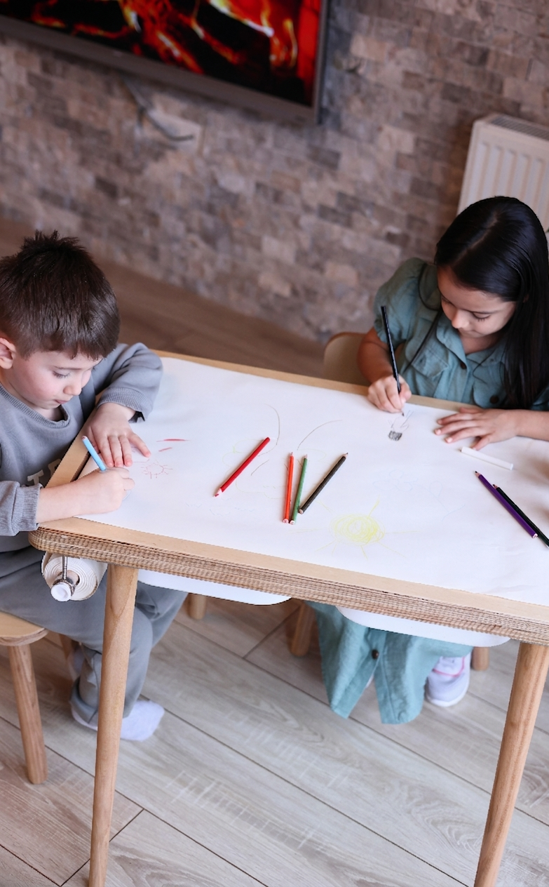 Montessori Masası ve Sandalye Seti - Huş Ağacı (Kalemliksiz)